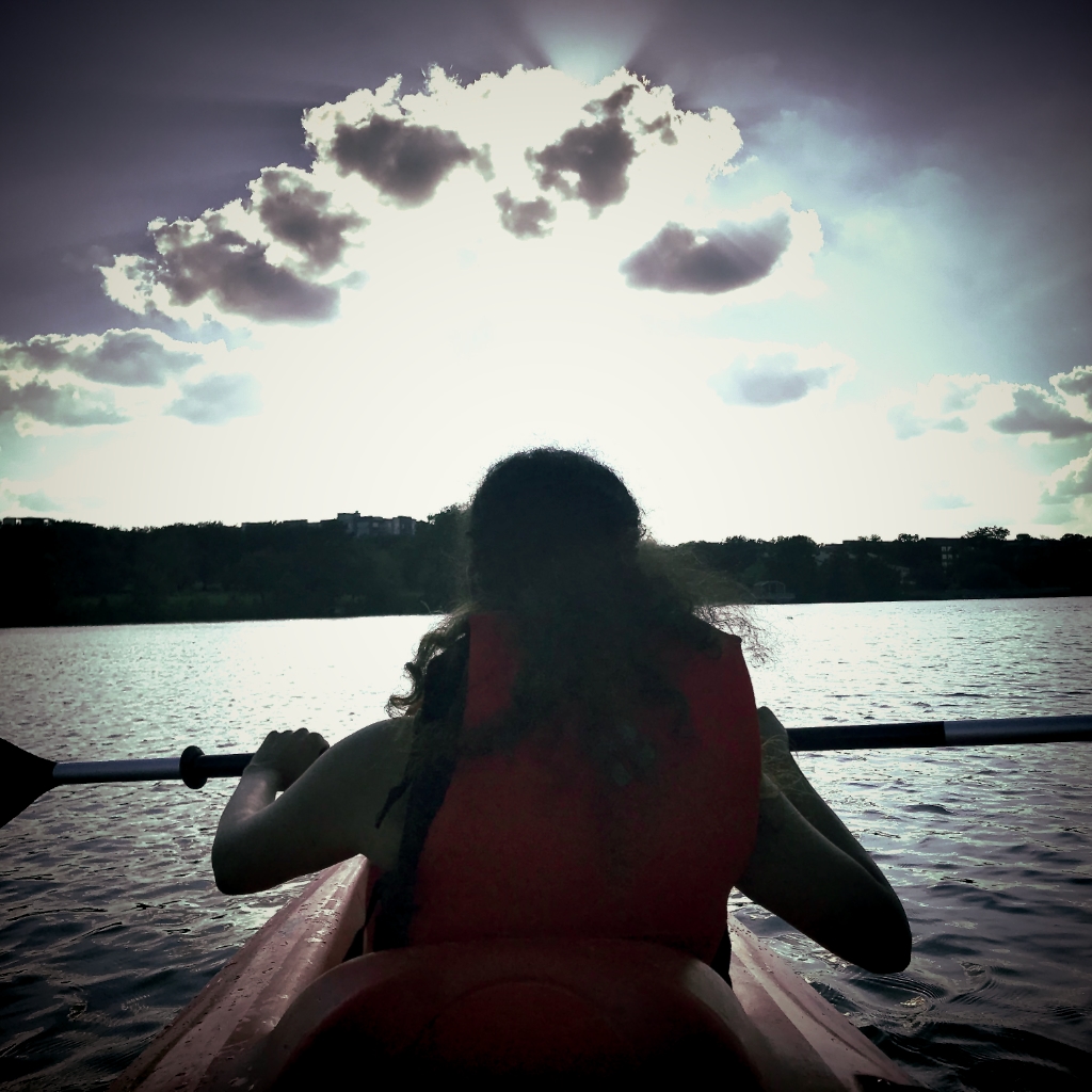 Cherishing the little moments in life. Canoeing with my wife at Lady
            Bird Lake, Austin.